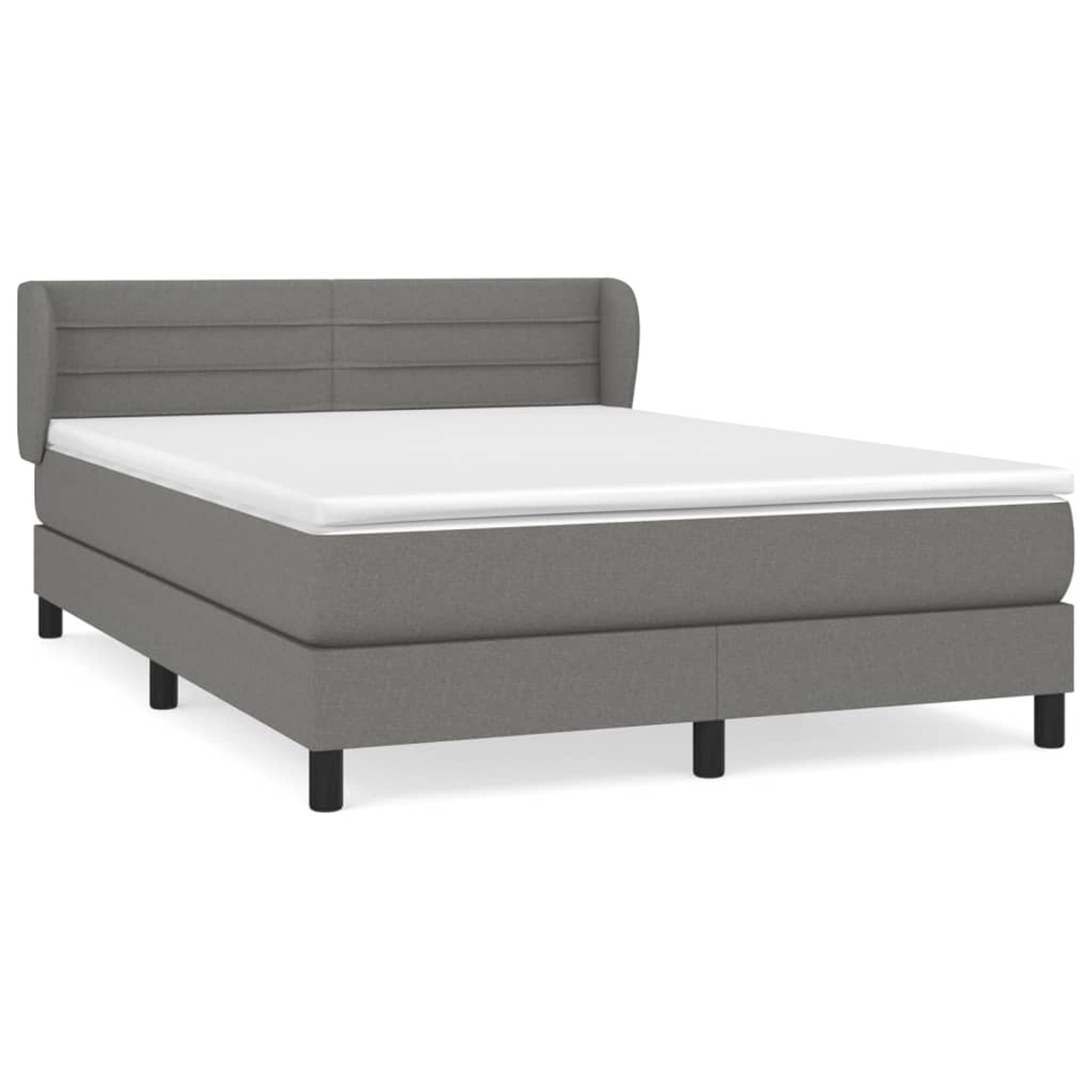 vidaXL Boxspringbett mit Matratze Dunkelgrau 140x190 cm Stoff1400168 günstig online kaufen