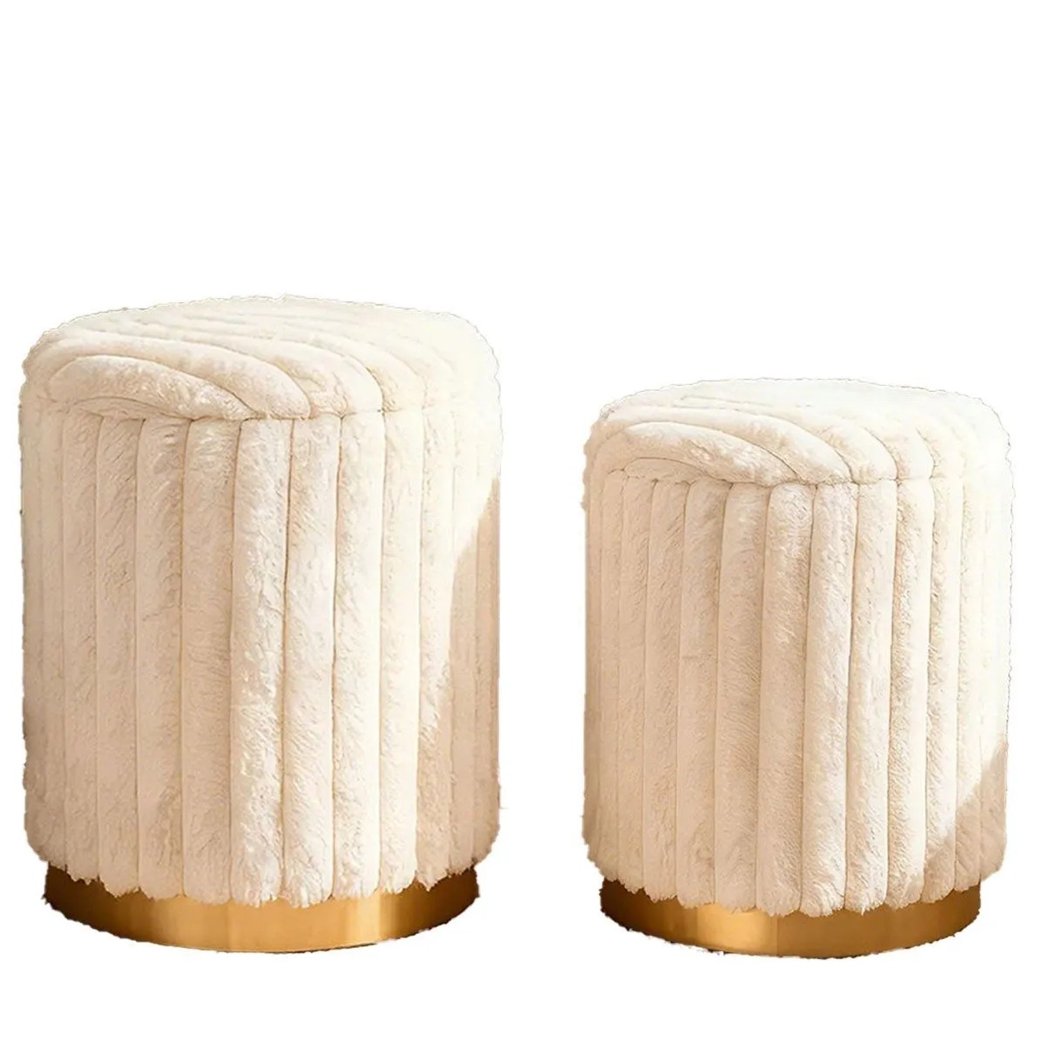 Costway 2er Set Sitzhocker mit Stauraum 21 L + 32 L Schminkhocker