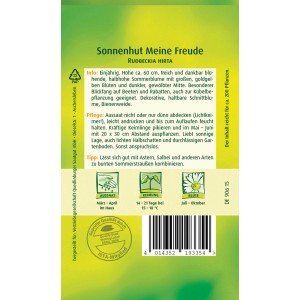 Quedlinburger Sonnenhut 'Meine Freude' Samenpackung für goldgelbe Sommerblumen.