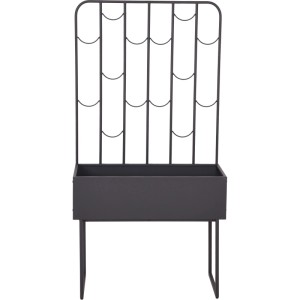 Anthrazitfarbenes Garden Pleasure Hochbeet Stella mit Rankgerüst, 60x30x74 cm.
