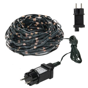 ECD Germany LED Micro Cluster Lichterkette, 18m, 600 LEDs, extra warmweiß, mit Stecker für Weihnachtsbeleuchtung.