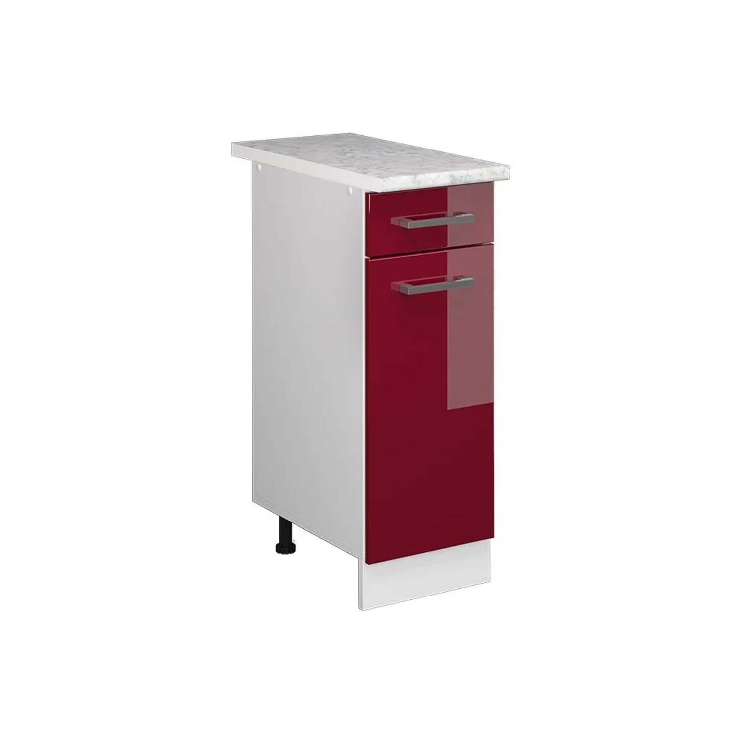 Vicco Küchenunterschrank R-Line Rot Hochglanz 30 x 82 AP Marmor
