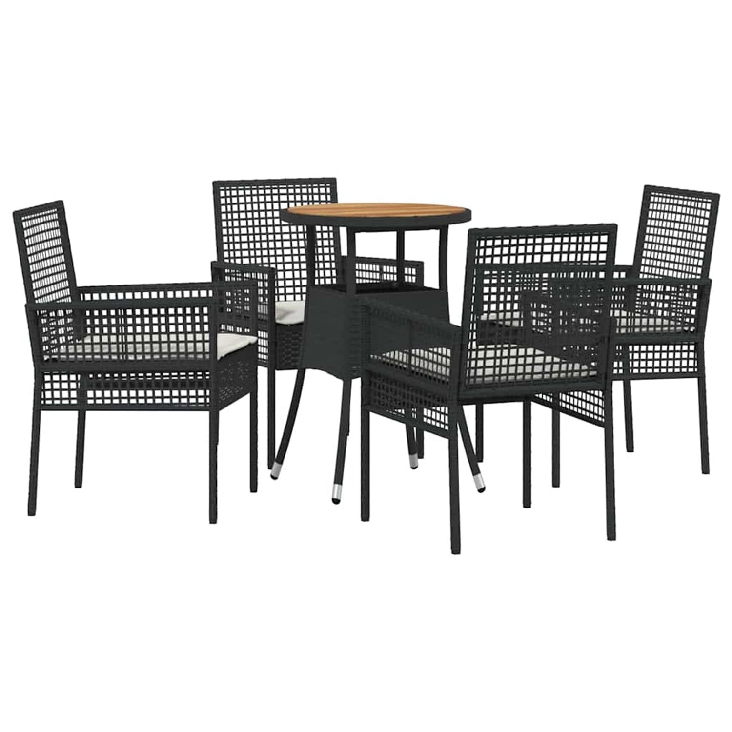 vidaXL Garten Essgruppe 5-Tlg Schwarz Poly Rattan 3334952 günstig online kaufen