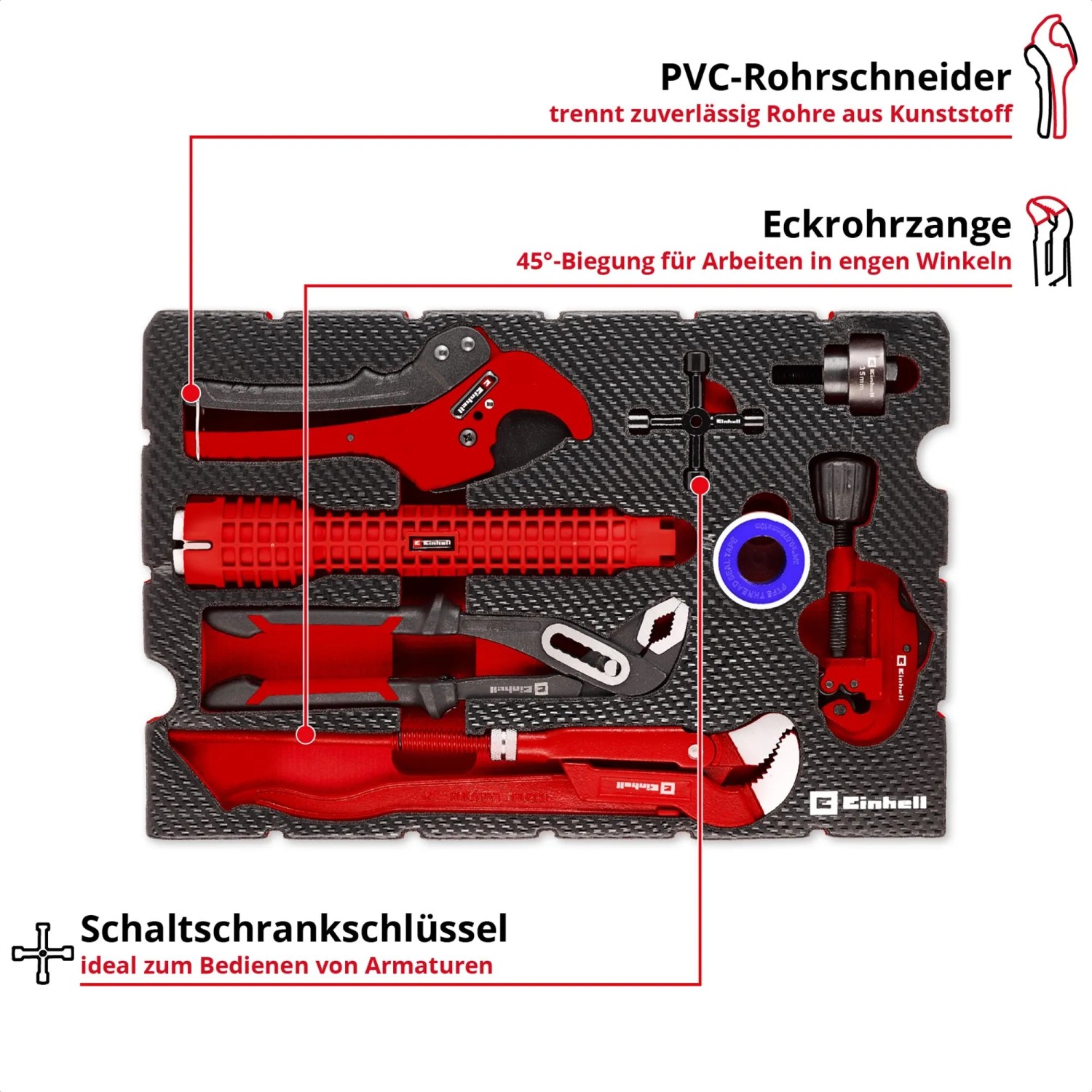 Einhell Werkzeug-Pad Sanitärinstallation E-Case 8-teilig_10