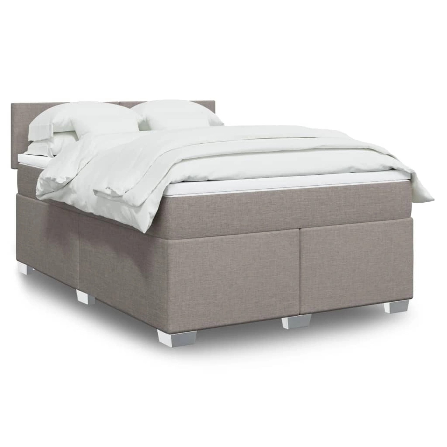 vidaXL Boxspringbett mit Matratze Taupe 140x200 cm Stoff 3288208 günstig online kaufen