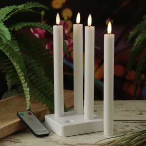 4er Set Marelida LED Stabkerzen LISA, wiederaufladbar, mit Ladestation und Fernbedienung.