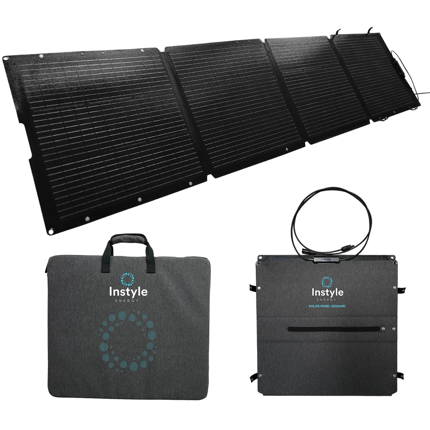 Faltbares 200W Solarpanel mit MC4 Stecker und Tragetasche für Solaranlagen.