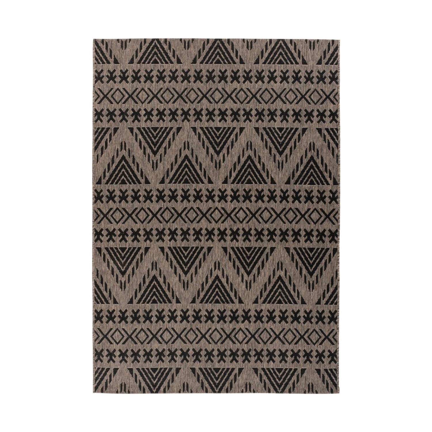 MeGusta Outdoorteppich EthnoDesign Grau Braun Flachflorteppich 200 x 290 cm günstig online kaufen