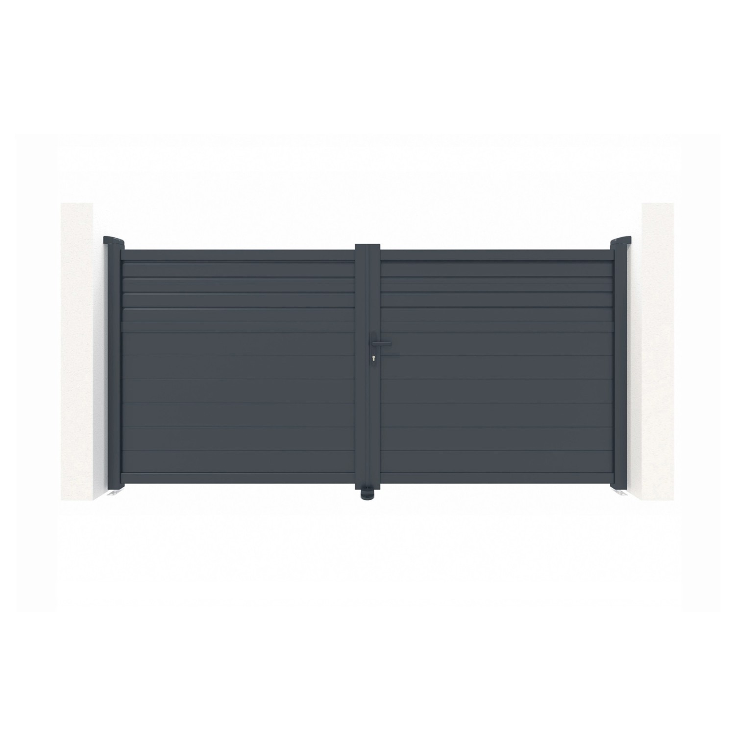 Casanoov Flügeltor Carpatia 300x160cm & Gartentür 100x160cm Aluminium Grau günstig online kaufen