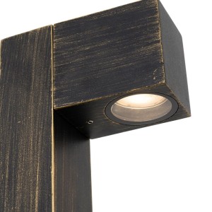 QAZQA Baleno Stehleuchte für Außen, Antikgold, 80cm, IP44. Industrielle Gartenleuchte.