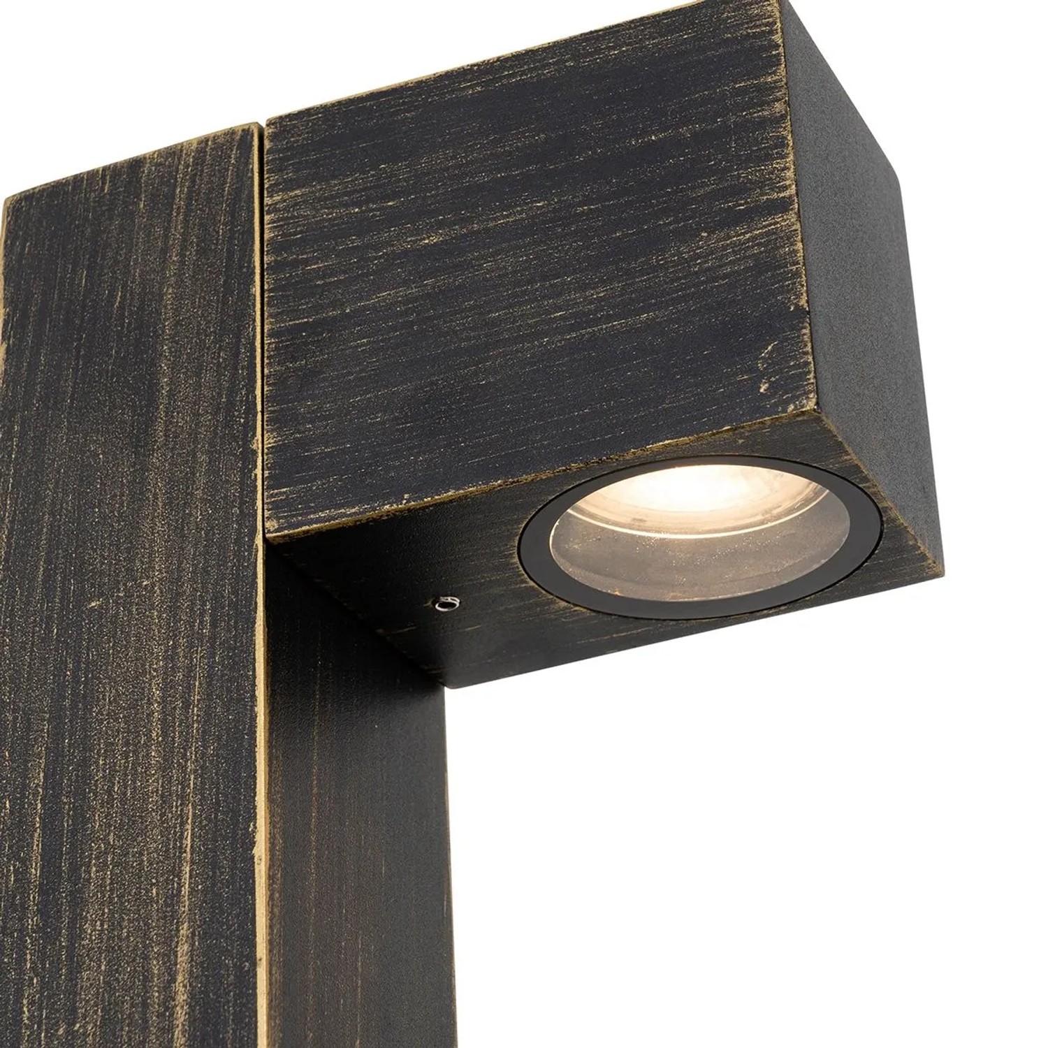 QAZQA Baleno Stehleuchte für Außen, Antikgold, 80cm, IP44. Industrielle Gartenleuchte.