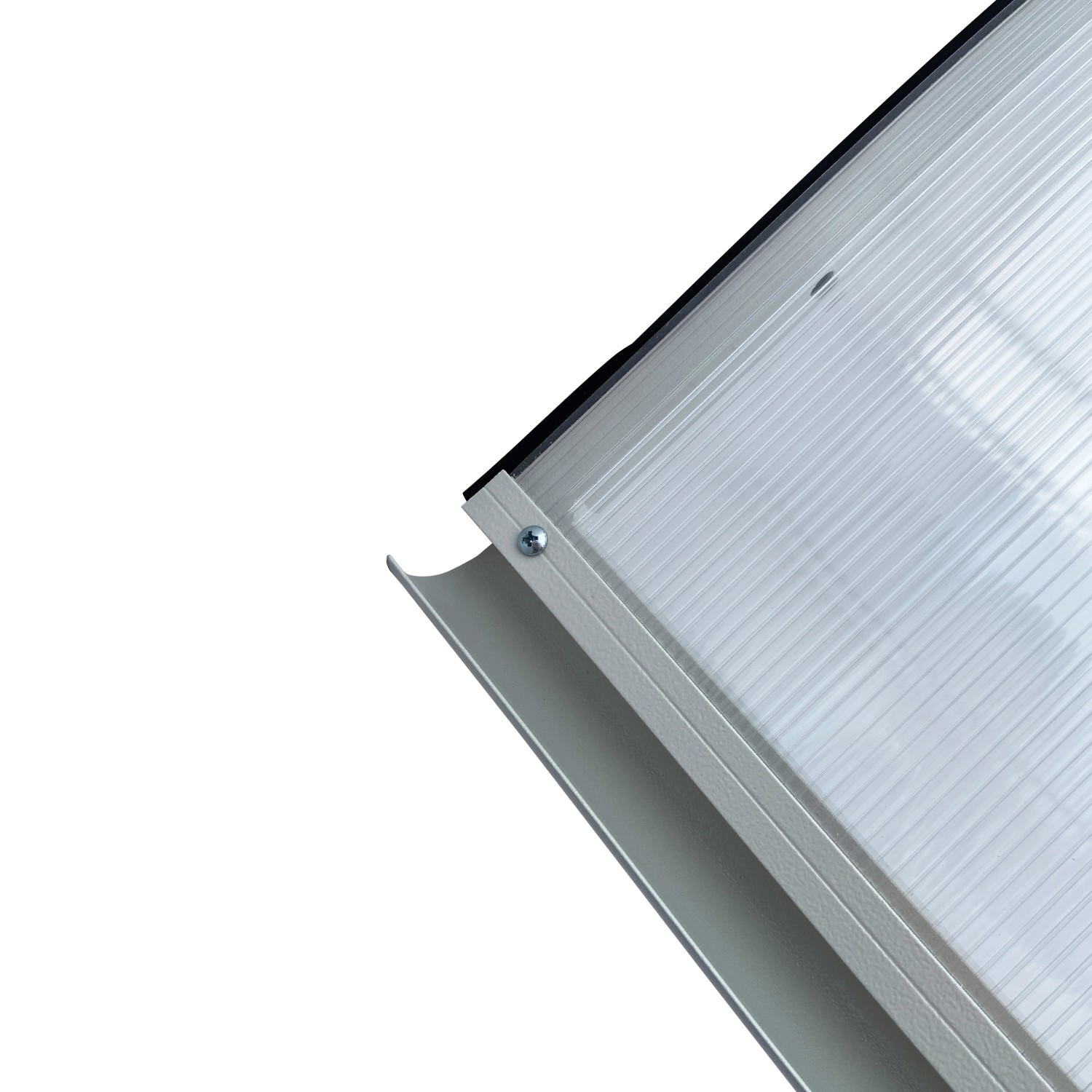 STARKEDACH RODEO Aluminiumrahmen Vordach  R-150 RAL 7035 Gewölbt Mit Polycarbonatbeschichtung_4