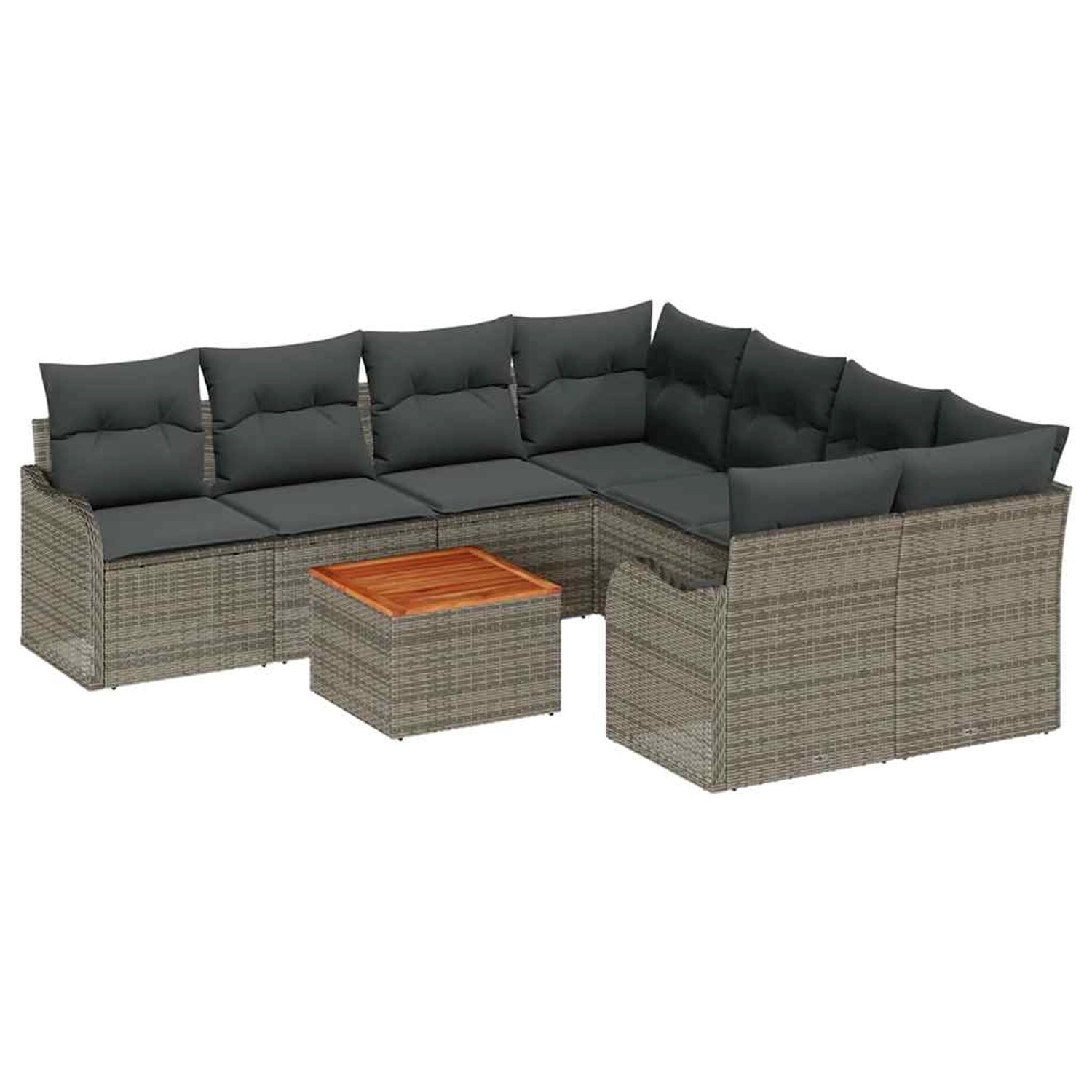 vidaXL Garten-Sofa-Set 9-Tlg Grau Poly Rattan 3347433 günstig online kaufen