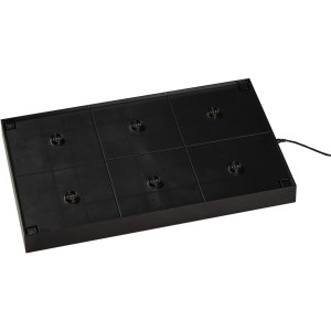 Konstsmide Ladeplattform für 6 USB-Tischleuchten, schwarz, mit 6 Ladeplätzen.