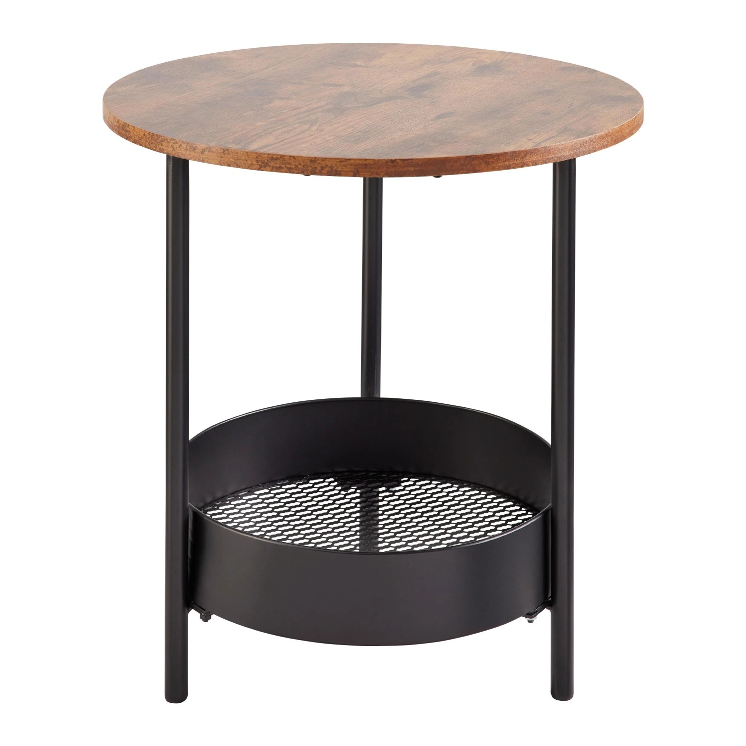 Bessagi Home Beistelltisch Ketty Walnussfarben MDF Rund