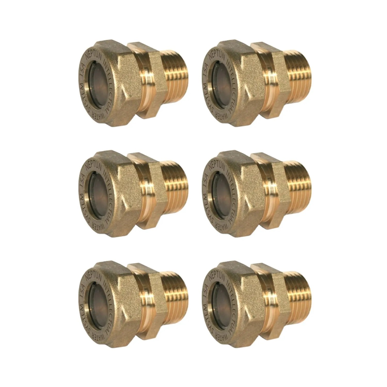 Stahlmann 6er Set EasyFix Muffenverschraubungen mit Innengewinde F Messing für Edelstahl Wellrohr