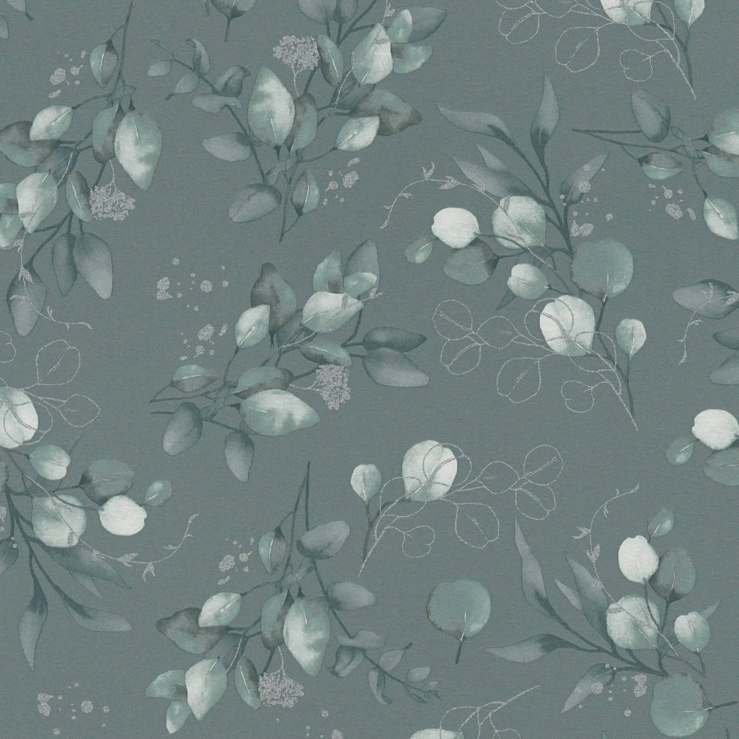 PROFHOME 397683-GU Landhaus Tapete Floral Glanzeffekt Grün Silber 0,53 m x günstig online kaufen