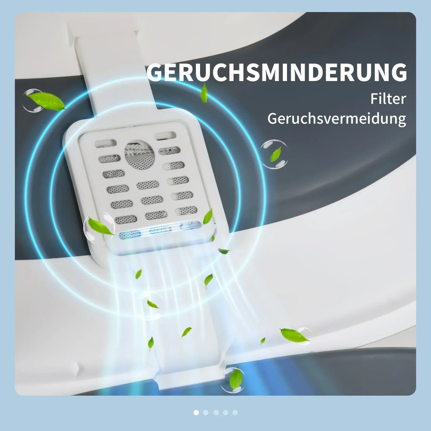 Detailaufnahme: Filter der PawHut Katzentoilette mit Deckel zur Geruchsminimierung.