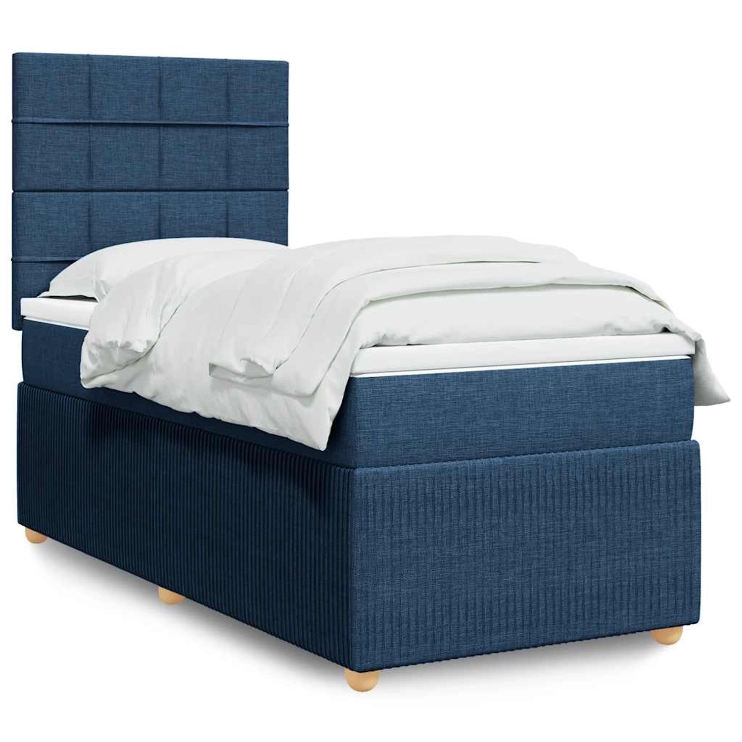 vidaXL Boxspringbett mit Matratze Blau 90x190 cm Stoff 3294217 günstig online kaufen