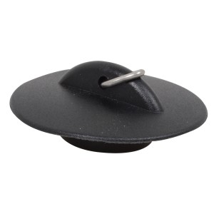 Schwarzer Universal Ventilstopfen 32,5 mm für Waschbecken.