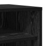 Detailaufnahme: Schwarzer vidaXL Schuhschrank aus Holzwerkstoff mit Regalböden.