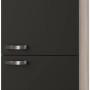 Optifit Midischrank Faro220, 60 cm, Anthrazit-Braun, für Kühlschrank. Vorratsschrank mit zwei Türen und Griffen.
