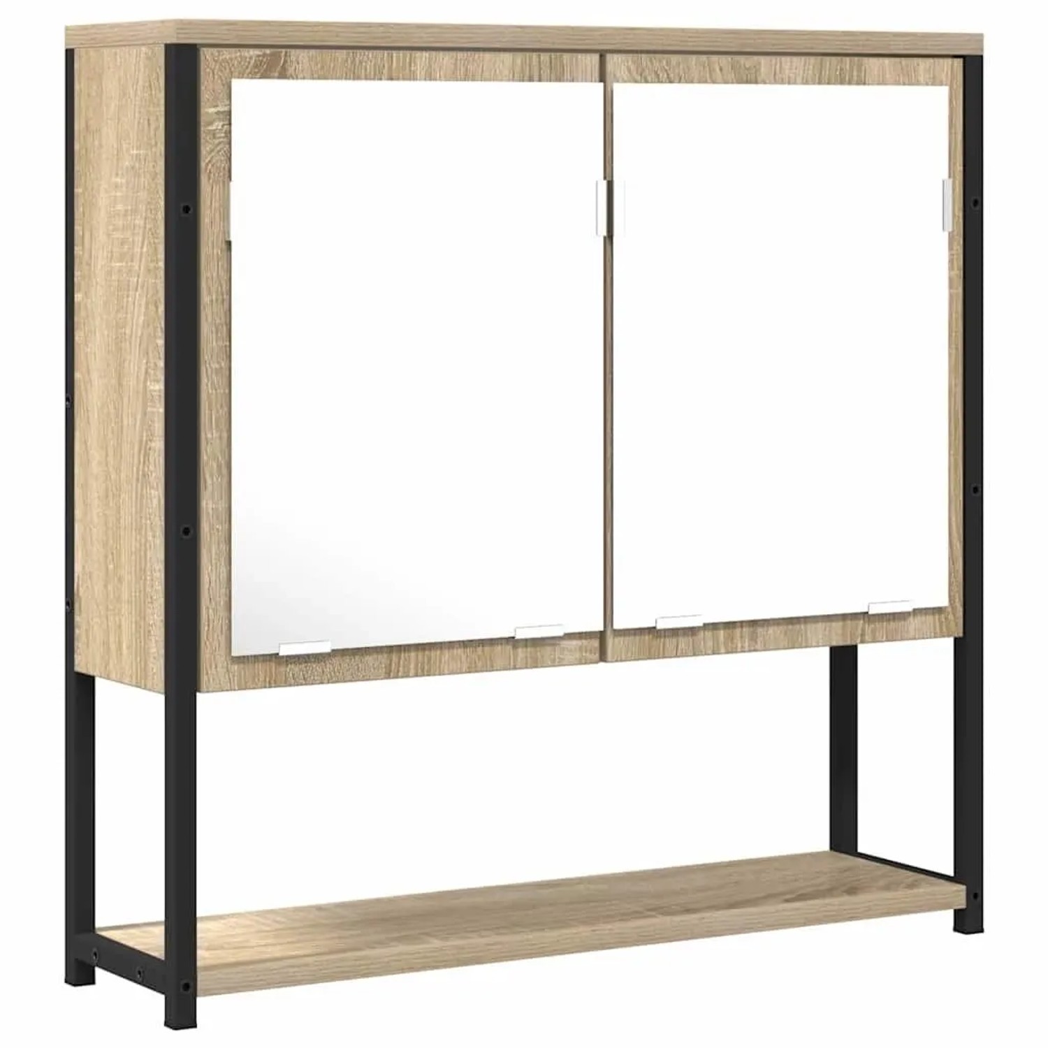 vidaXL Badezimmer Spiegel mit Regal Wandmontiert Beige 60 x 16 x 60 cm 864340