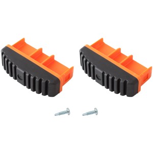 Krause Monto Fußstopfen, orange, 2er-Set für Leitern mit Schrauben.