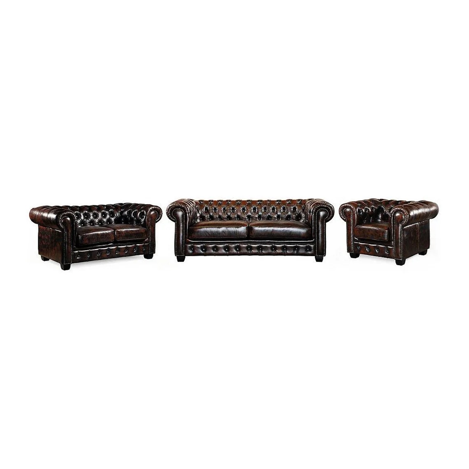 Vente-unique Couchgarnitur Mit Sessel Brenton Schokoladenbraun 201 cm  105 cm  160 cm