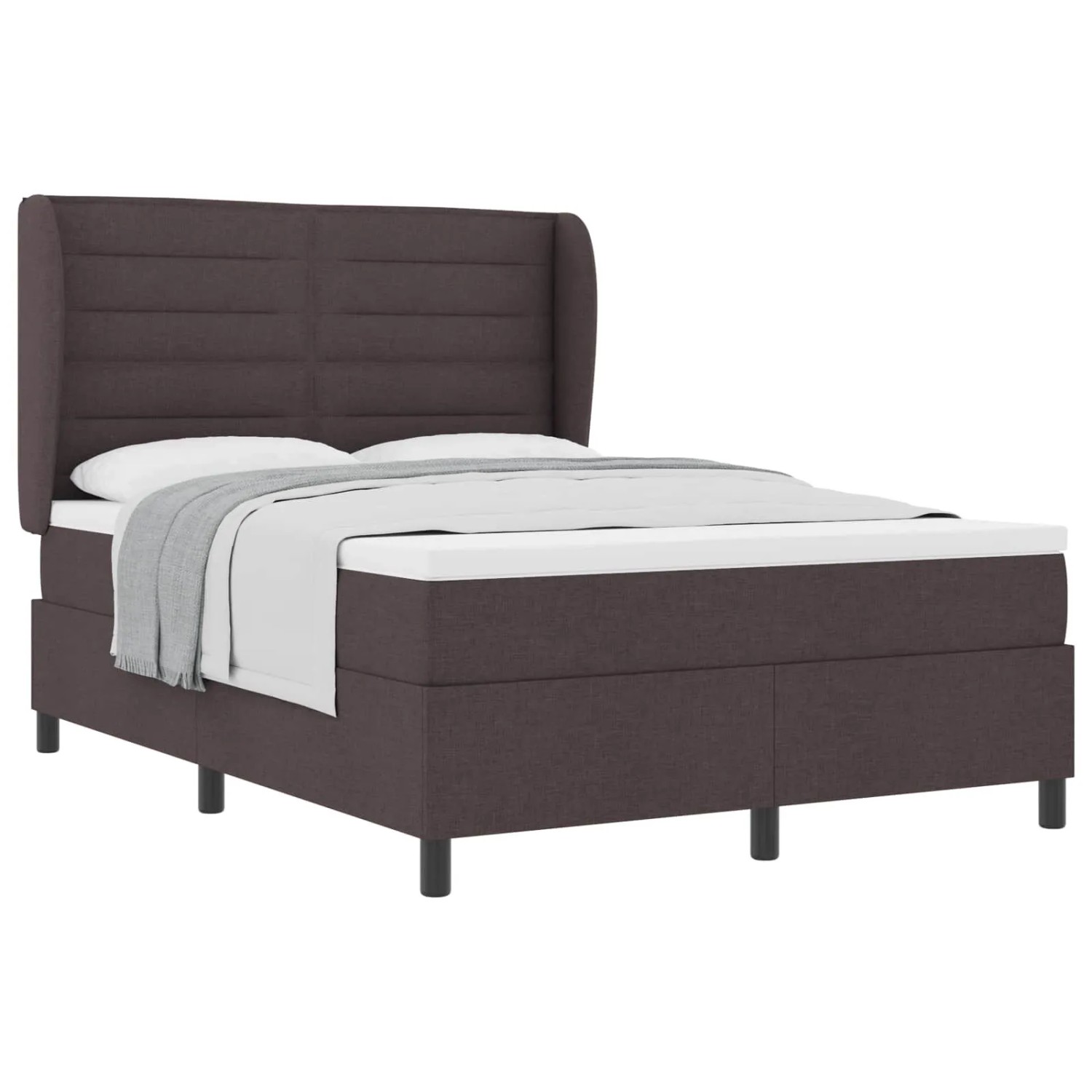 vidaXL Boxspringbett mit Matratze Dunkelbraun 140 x 190 cm Stoff 3340497