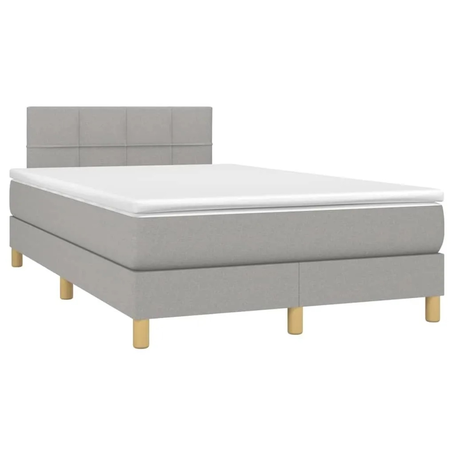 vidaXL Boxspringbett mit Matratze Hellgrau 120x190 cm Stoff 3269772 günstig online kaufen