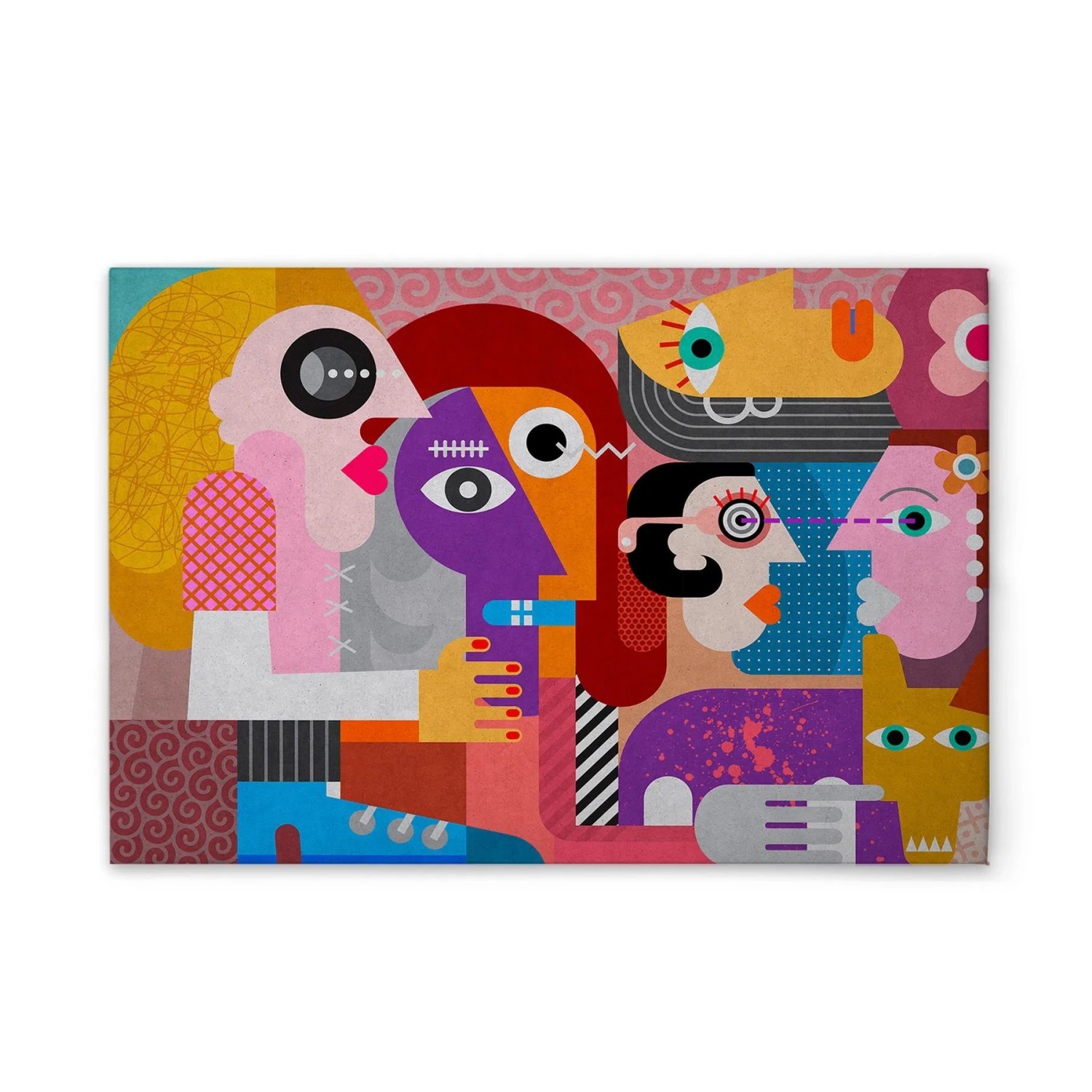 Tadessi Leinwandbild - M1-No.50896 - Bunt Pop Art Abstrakt - 45 x 30 cm - Hochformat