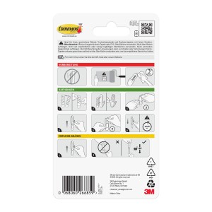 Command Designer-Haken-Set Mittelgroß Weiß 6 Stück
