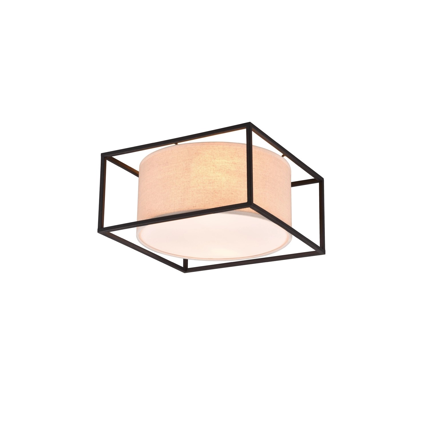 Trio Deckenleuchte Ross 2-flammig Schwarz Matt 30 cm x 30 cm