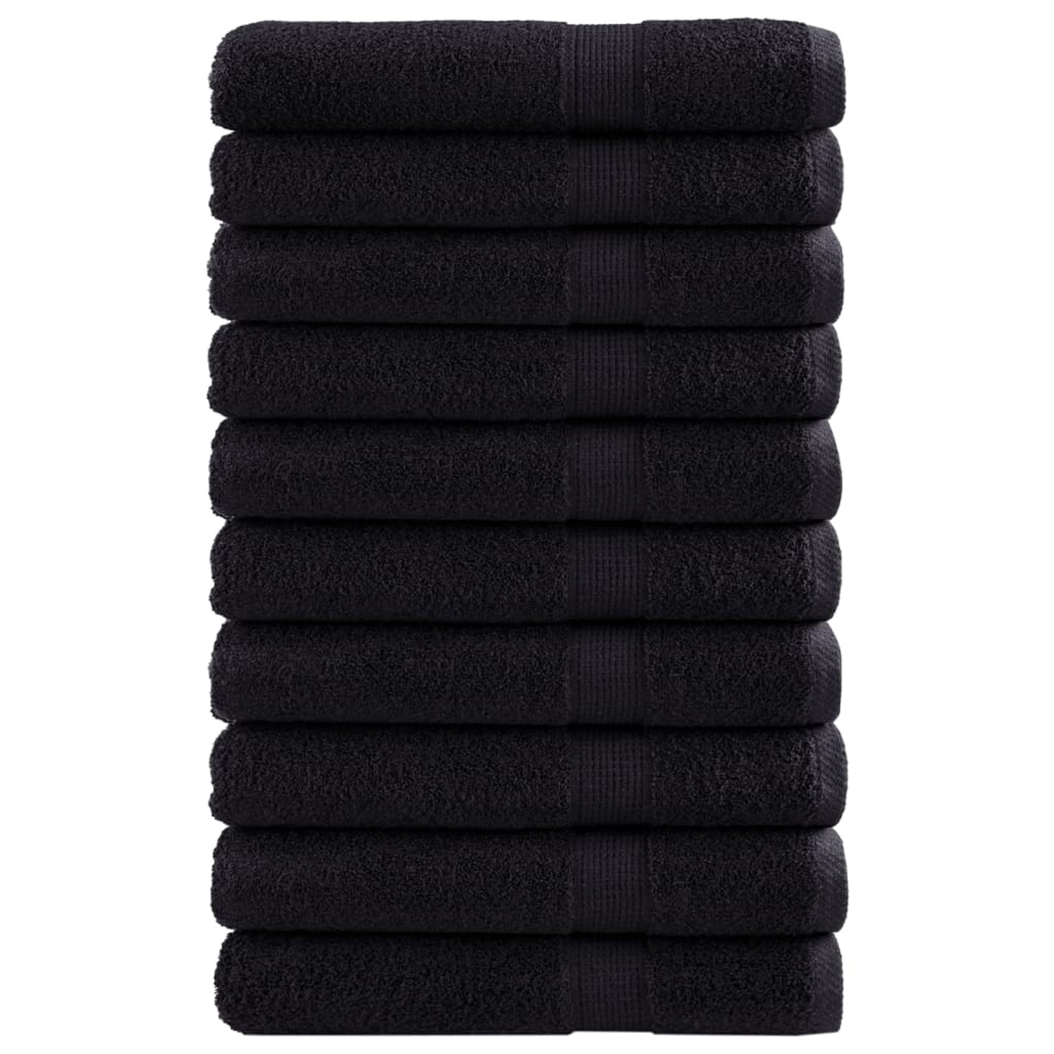 vidaXL Premium-Saunatücher 10Stk Schwarz 80x200 600g/m2 100% Baumwolle