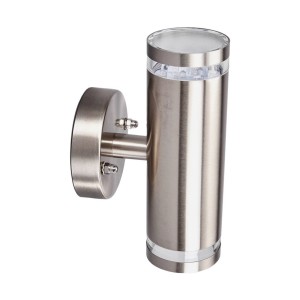 Lindby LED Wandleuchte Außen Tiberius 9960049 Spritzwassergeschützt Modern in Alu aus Edelstahl 2-flammig