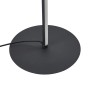 Detailaufnahme: Schwarze Lindby LED Stehlampe Pajaro mit rundem Fuß.