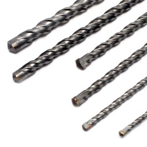 Wiltec SDS Bohrer Set, 17-teilig, Stahlbohrer und Meißel im Detail.