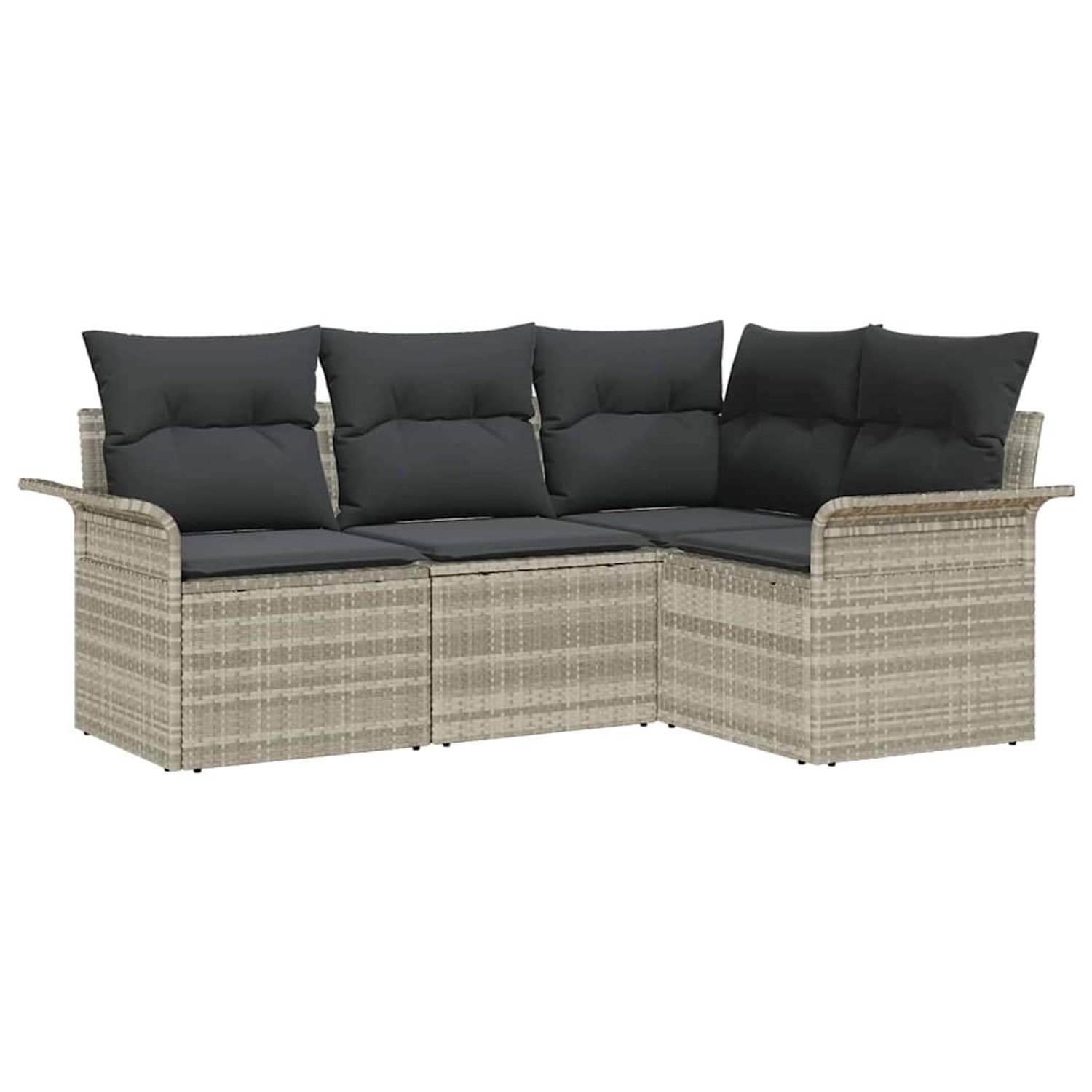 vidaXL 4-Teiliges Garten Sofa Set mit Kissen in Hellgrau Poly Rattan 335401 günstig online kaufen