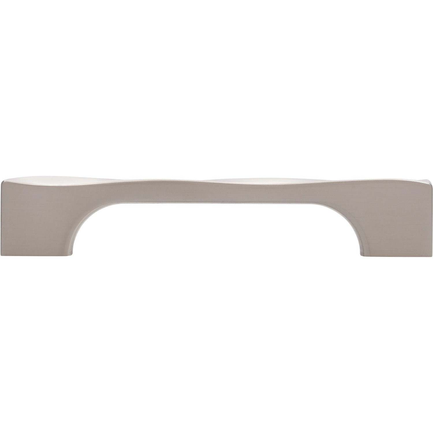 Siro Möbelgriff 2210, 128mm, Edelstahleffekt, 5er-Set. Metallgriff für Möbel, gewellte Front.