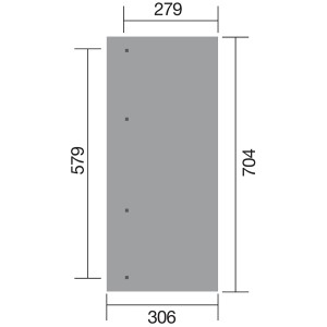 Skizze der Weka Terrassenüberdachung, Maße: 704 cm x 306 cm.
