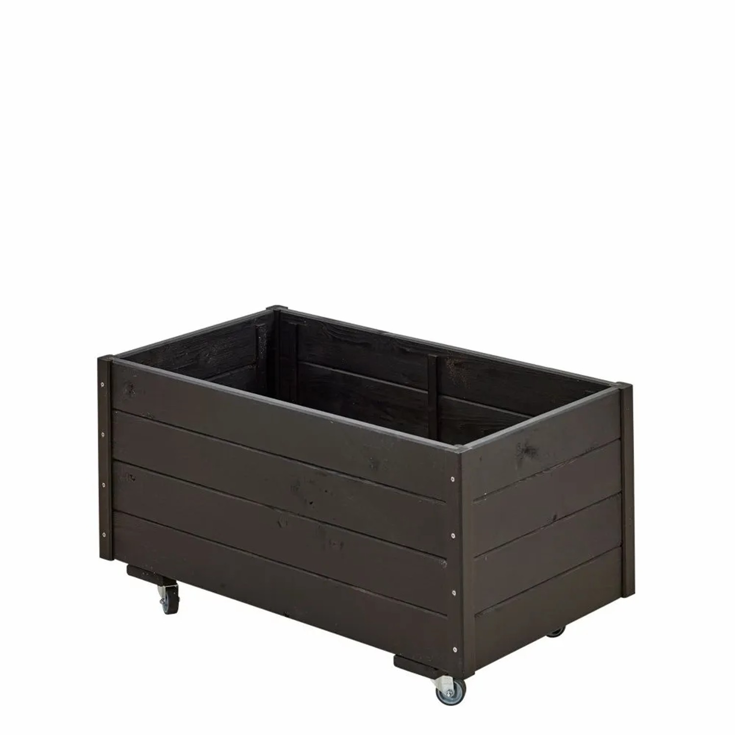 PLUS Pflanzkasten auf Rollen 48x88x47 cm - Schwarz