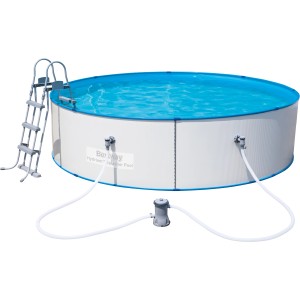 Bestway Hydrium Splasher Pool mit Leiter und Pumpe, Ø 360 cm. Blaue PVC-Folienauskleidung.