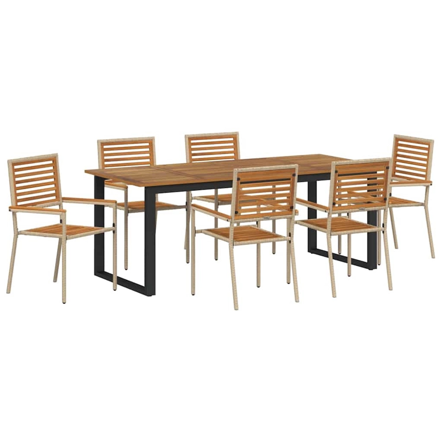 vidaXL Garten Essgruppe 7-Tlg Beige 3365468 günstig online kaufen