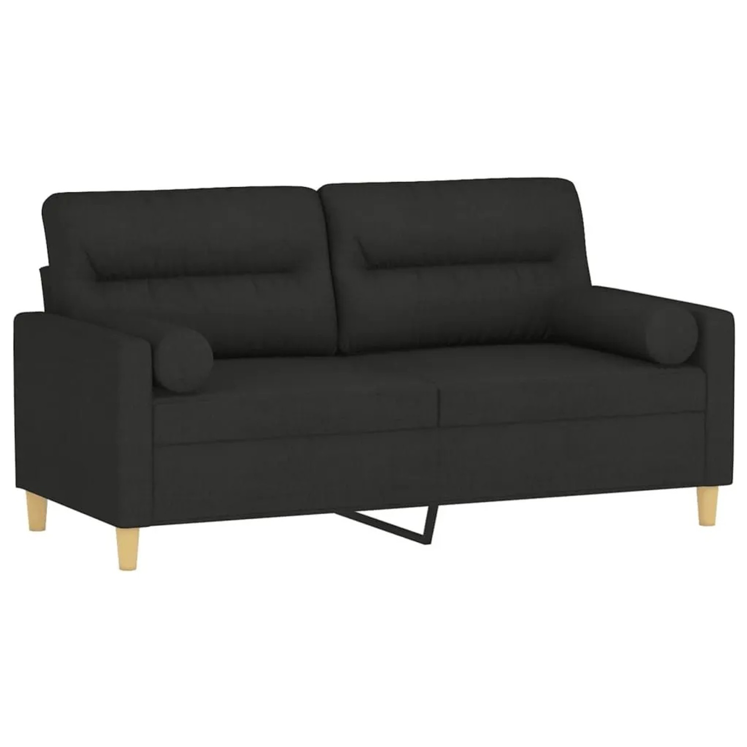 vidaXL 2-Sitzer-Sofa mit Zierkissen Schwarz 140 cm Stoff 3200825 günstig online kaufen