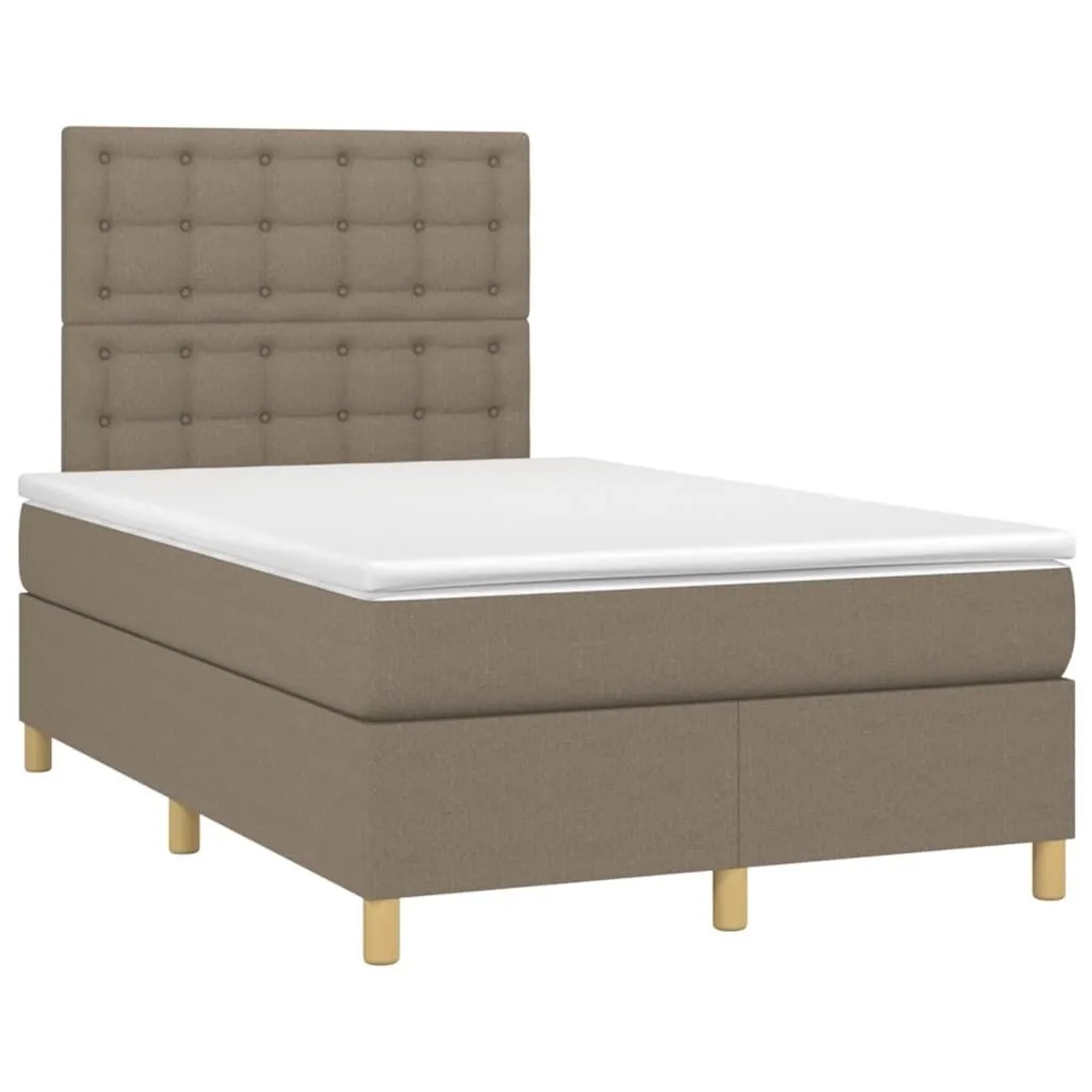 vidaXL Boxspringbett mit Matratze & LED Taupe 120x200 cm Stoff 3135745 günstig online kaufen
