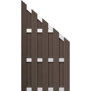 Brauner WPC Zaun Grace Line von Elephant, 180/90 x 90 x 3,3 cm, für Sichtschutz im Garten.