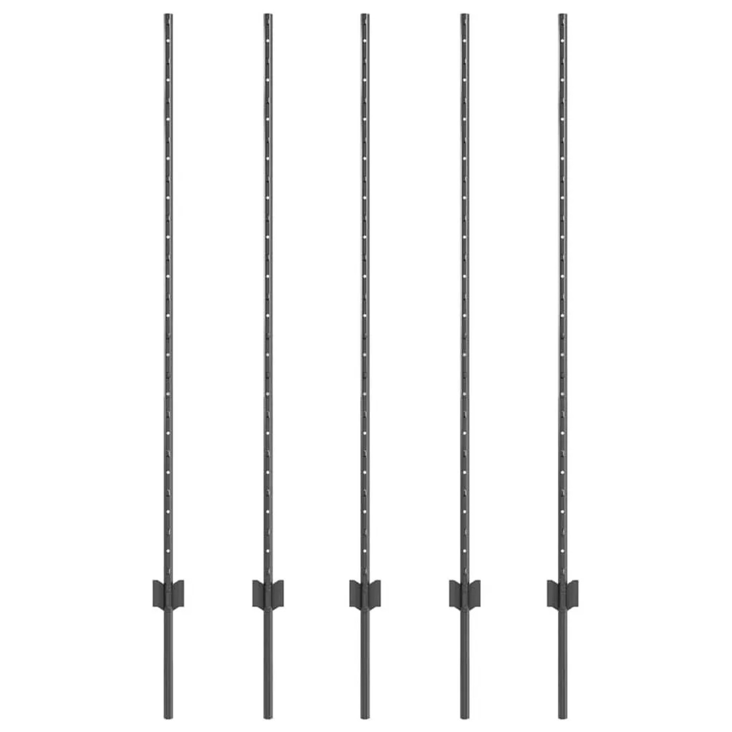 vidaXL Zaunpfosten 5 Stk Grau 140 cm Stahl 42006284 günstig online kaufen