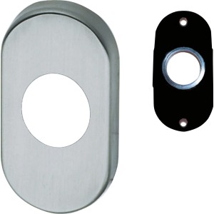 Alpertec Drückerrosette oval, Edelstahl satiniert, für Türbeschläge.