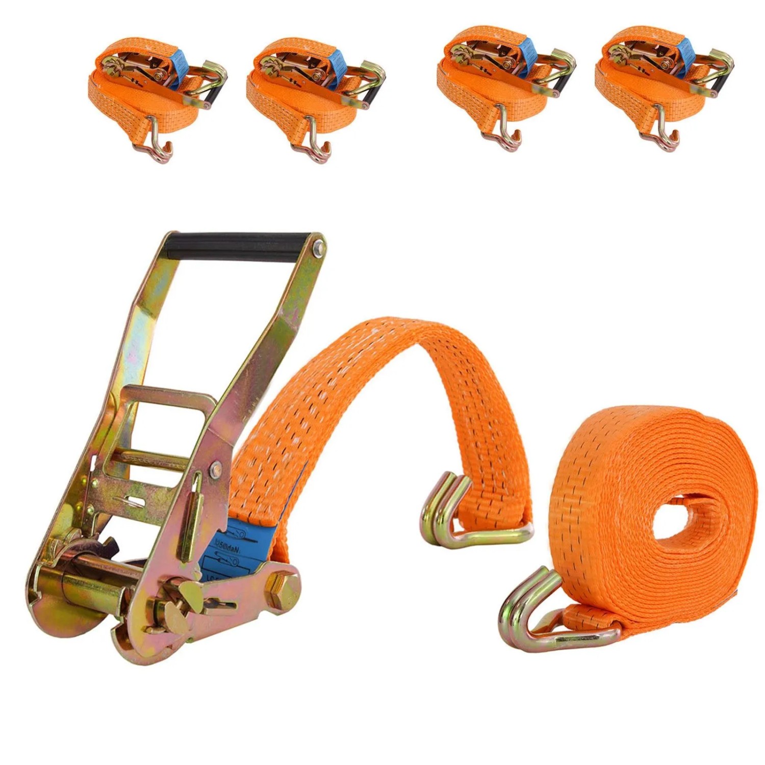 TRUTZHOLM 4x Spanngurt mit Ratsche 6m 3000kg 3t  2 Teilig TÜV  GS Orange